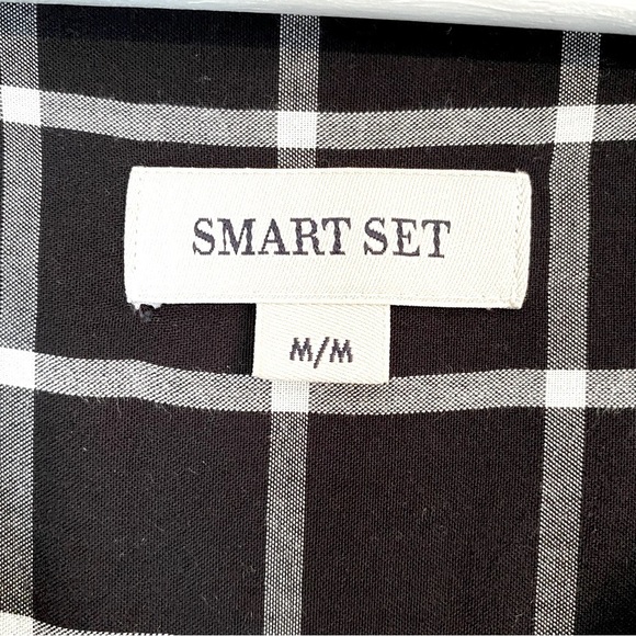 Smart Set Black and White Plaid Blouse - Picture 6 of 8